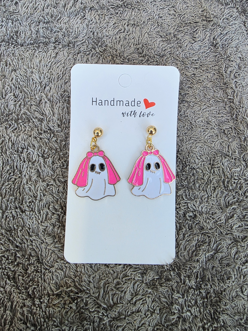 Halloween Earrings: Pink Ghosts